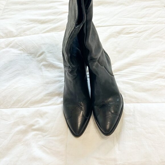 Free People Shayne Tall Western Boots Black Leather Size 36 / 6 - Picture 6 of 10